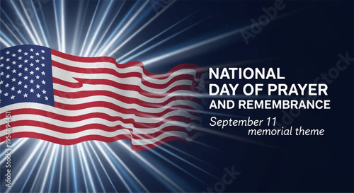 American flag vector for National Day of Prayer and Remembrance