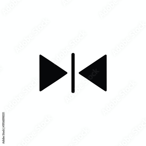 Free Download A black stylized butterfly or bow tie symbol with a vertical line - GFXLoad