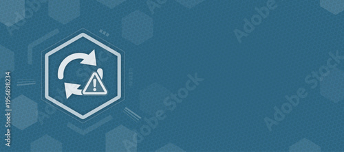 Reload sync update process warning vector illustration with copy space for system maintenance and synchronization error