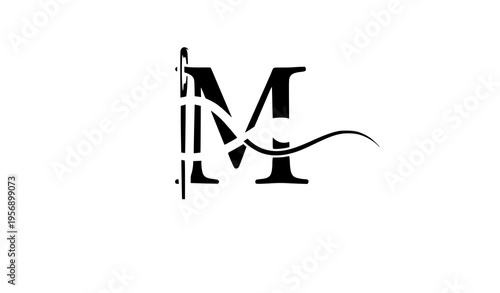 A stylized letter M logo with a microphone integrated into its design