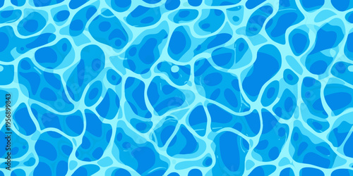 Abstract seamless pattern of flowing blue water with organic shapes