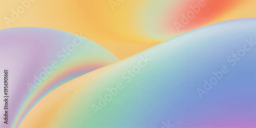 Fotografie Abstract rainbow background featuring a colorful wave design with bright light c