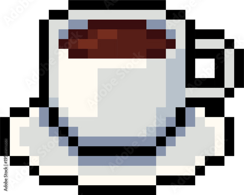 Pixel Art of a Coffee Cup