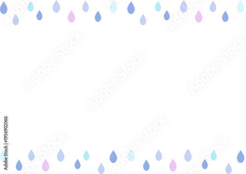 雨と雨粒を表現したシンプルイラスト｜天気・梅雨・降雨・水滴・自然現象のベクターイラスト