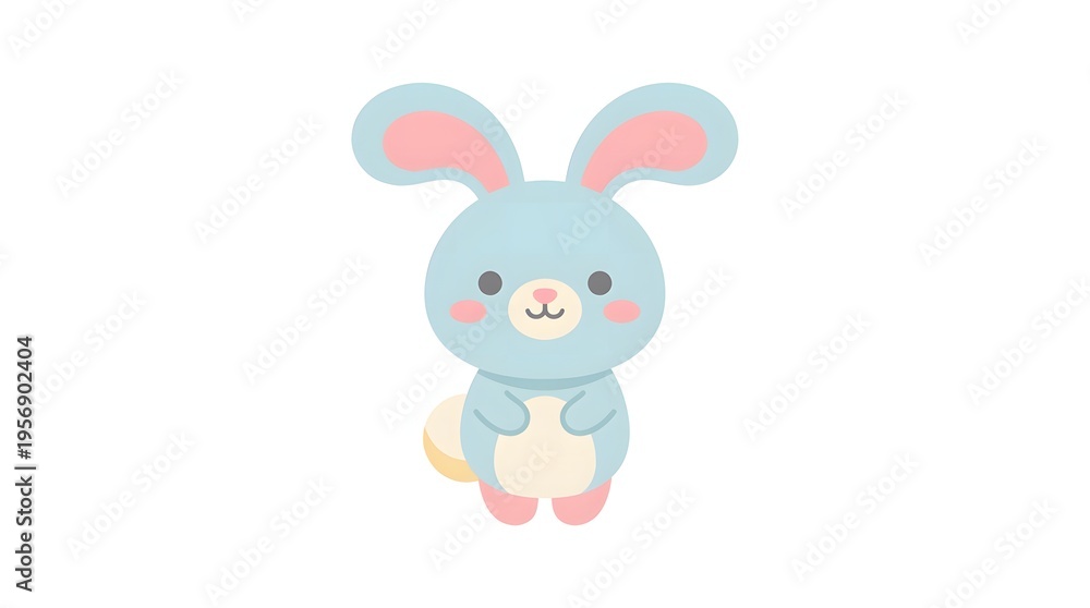 Fototapeta premium Cute Easter Bunny Minimal Illustration