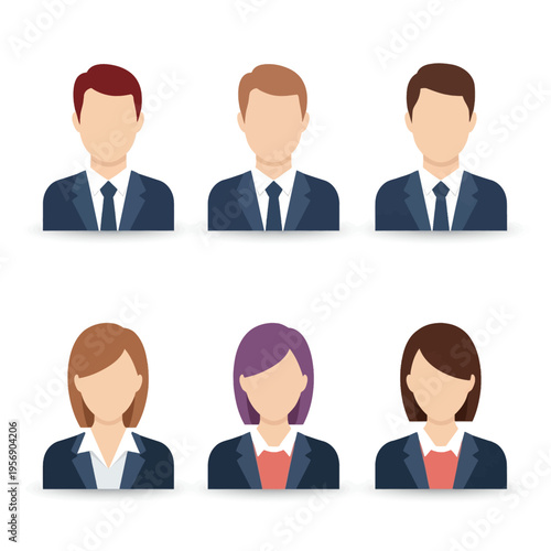 Business People Icons Set Professional Team Avatar Illustrations Modern Design Stock Footage for Website and App Development