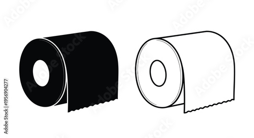 Two rolls of toilet paper one full and one partially used