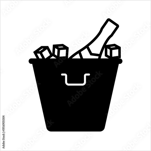 Champagne Bottle In Ice Bucket Icon