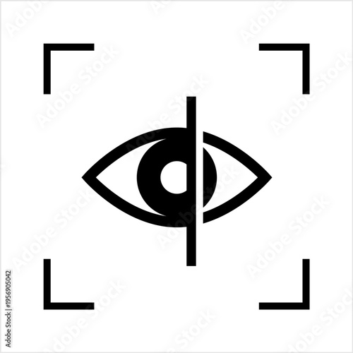 Eye Scan Icon, Retina Iris Scan Verification