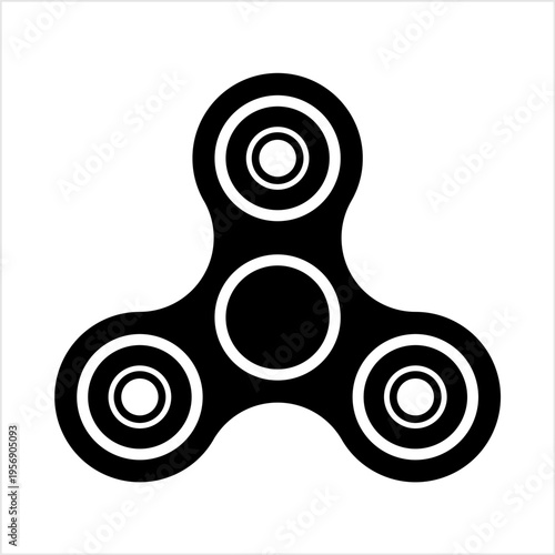 Toy Fidget Spinner Icon, Spin Along Its Axis Toy