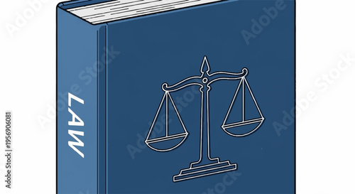 Vector illustration of law book with scales