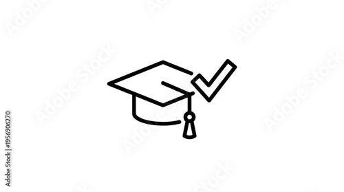 Graduation Cap with Check Mark