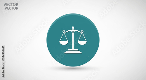 Vector law scale icon in teal circle