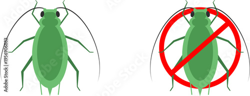 Set of aphid insects vector illustration isolated on white background. Agricultural pest, plant lice collection, green bug icons for farming, gardening, biology, infestation concept.