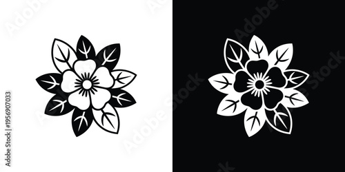 Black and white floral on contrasting backgrounds flower