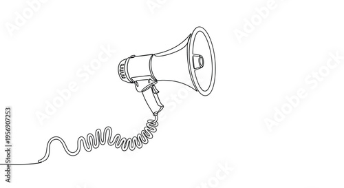 Megaphone illustration for announcements and promotions
