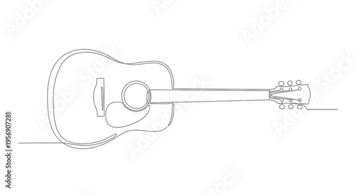 Acoustic guitar illustration, a musical instrument