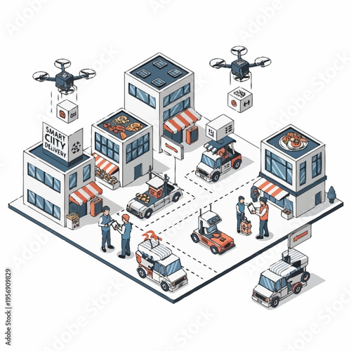 Smart City Logistics with Autonomous Vehicles and Drones.