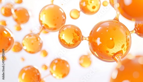 Orange molecule structure creating scientific concept background