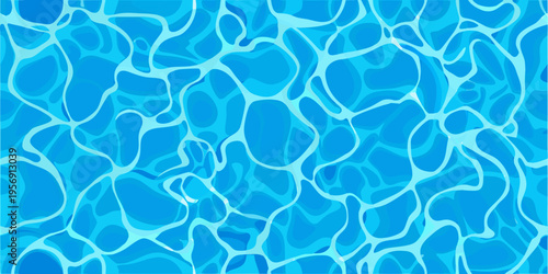 Abstract pattern of vibrant blue water ripples and reflections