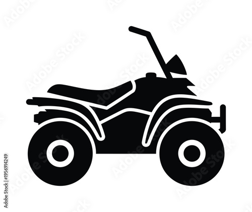 Vector of a rugged off-road quad bike with large tires and sturdy frame