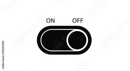 Simple toggle switch illustration showing the on position silhouette