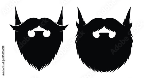 Two distinctive bearded faces presented as a striking black silhouette