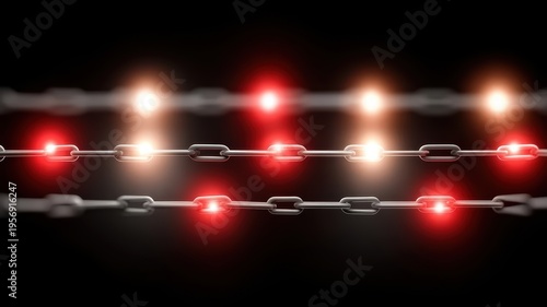 Red and white lights illuminating red and white lights create a striking visual against a dark background