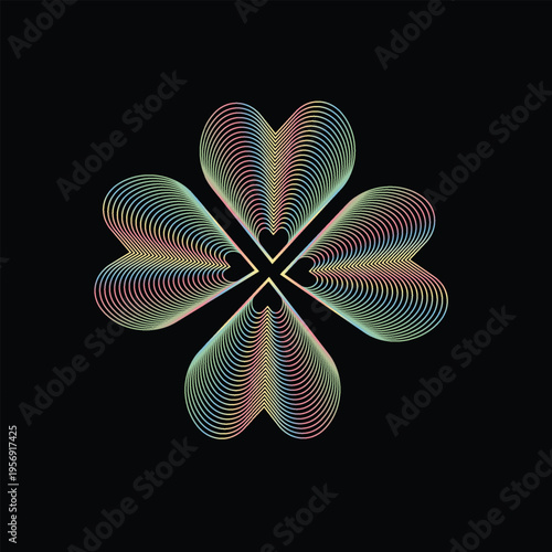 Quadro em tela an abstract geometric optical illusion featuring a four-l