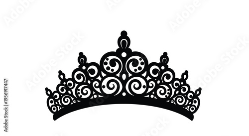 Intricate black crown design with detailed flourishes a striking silhouette
