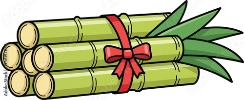 bamboo bundle vector isolated