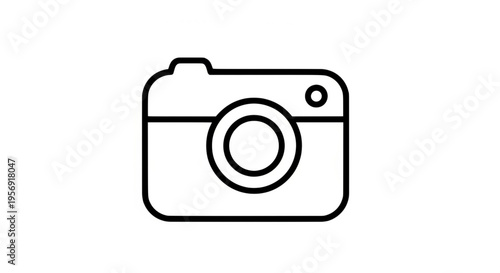 Compact digital camera icon with a professional lens and flash design, representing a modern photography symbol through a sleek vector illustration of digital camera equipment svg icon