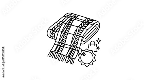 Cozy Plaid Blanket with Sale Icon