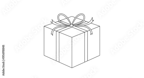Vector gift box icon with ribbon