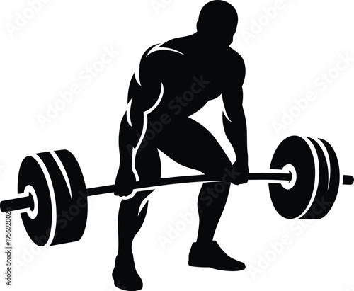 Man lifting weights in gym for bodybuilding and exercise routine with heavy dumbbells
