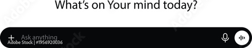 What's on your mind today? text with a chat input bar for asking anything, microphone and sound wave icons