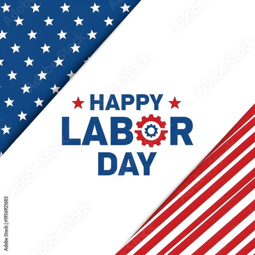 Happy labor day celebration with patriotic theme