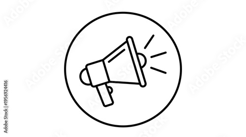 Megaphone Icon Within a Circle