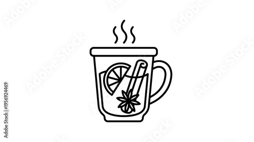 Cozy Mulled Wine in a Mug Outline