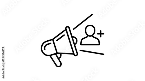 Marketing and Audience Acquisition Concept with Megaphone and Person Icon