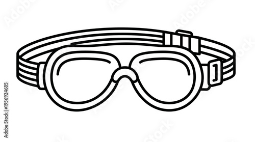 Vintage Aviator Goggles Outline