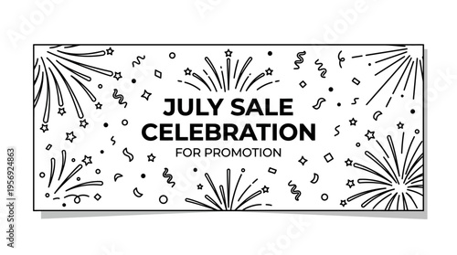 July Sale Celebration Banner for Promotions