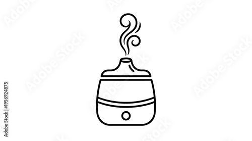 Minimalist Line Art of an Essential Oil Diffuser