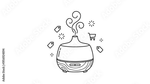 Aromatherapy Diffuser with Shopping Cart and Price Tags