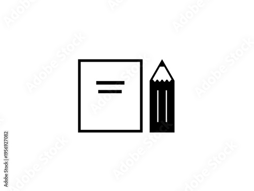 シンプルな文房具アイコン / Minimal Stationery Icon Vector Illustration