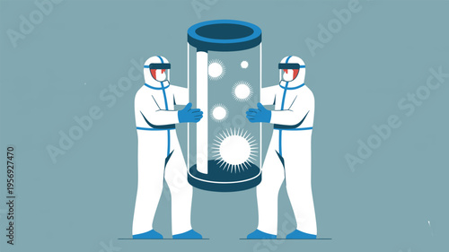 Scientists working in laboratory with medical research equipment and analysis concept