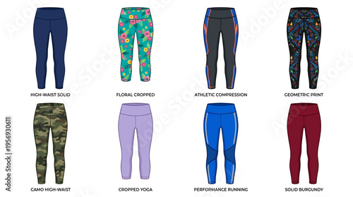 Vector Leggings Fashion Styles Collection Illustration