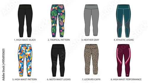 Vector Leggings Fashion Styles Collection Illustration