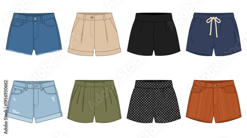 Vector Women’s Shorts Fashion Styles Illustration