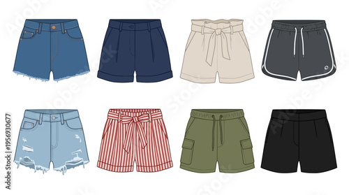 Vector Women’s Shorts Fashion Styles Illustration
